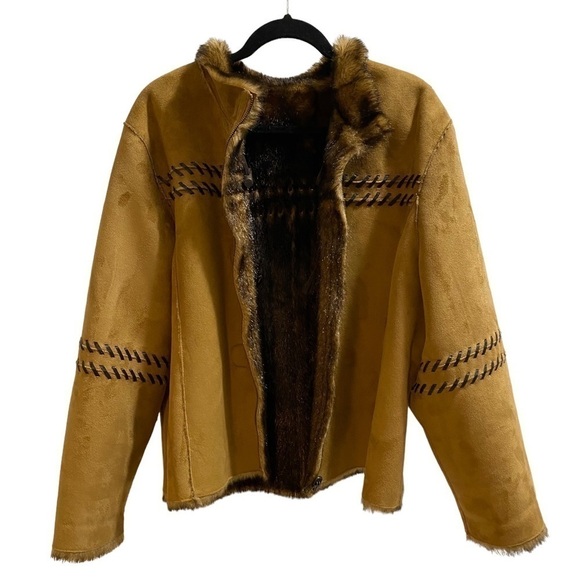NEW Fur Suede Reversible Western Jacket - Picture 6 of 14